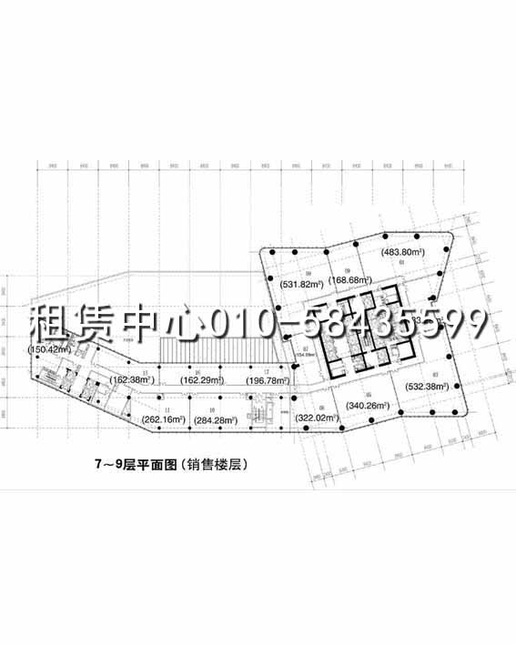 北京财富中心7-9F平面图